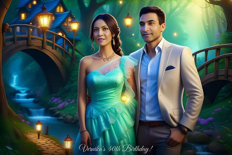 Enchanted forest AI photo booth transformation