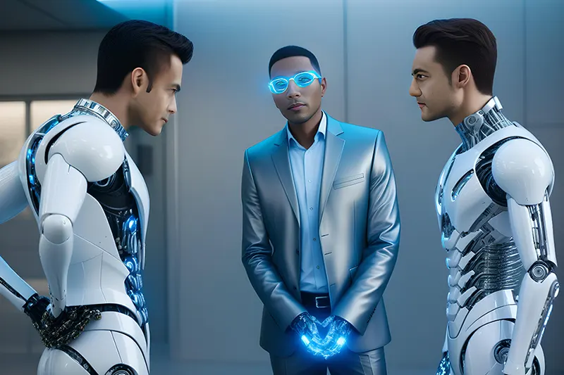 Cyberpunk robotic AI photo booth transformation NYC