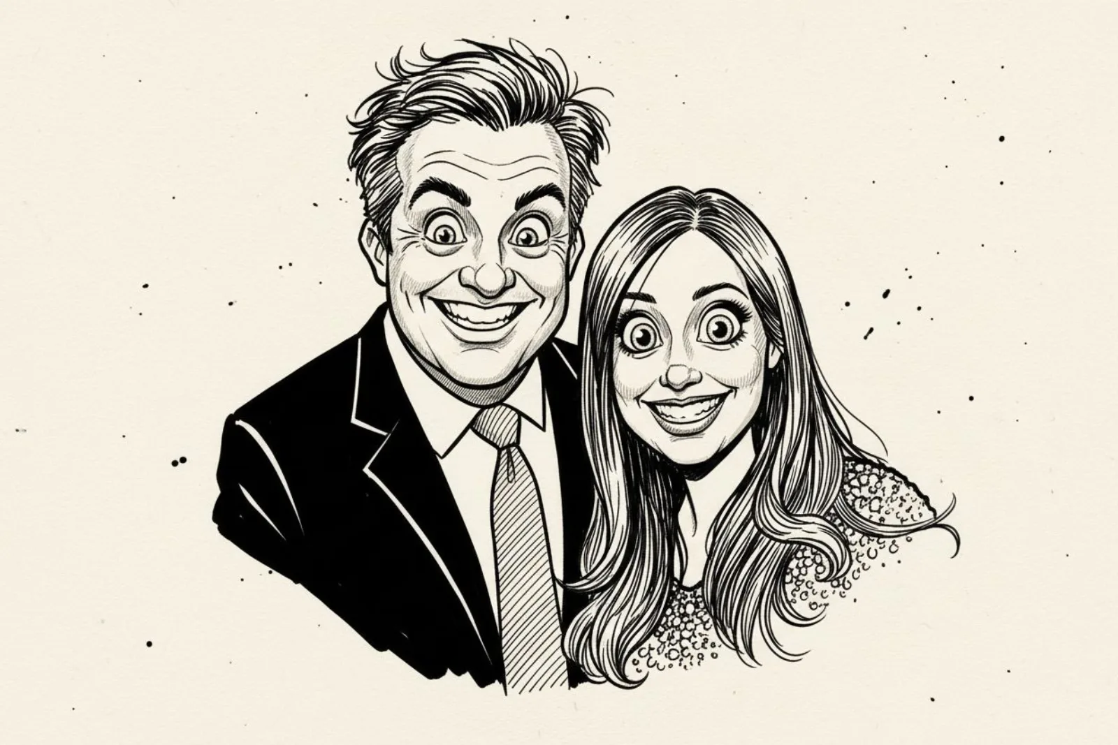 Ink caricature AI photo booth transformation NYC