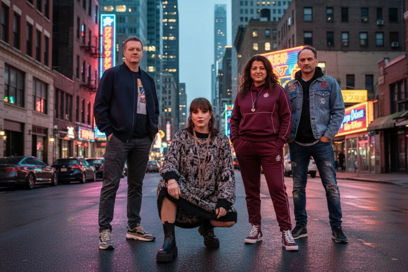 NYC street scene AI photo booth transformation