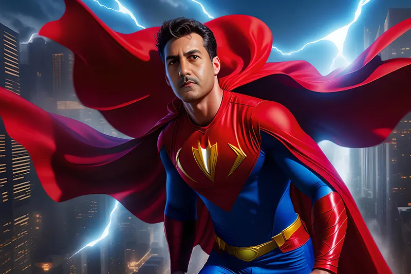 Superhero AI photo booth transformation NYC